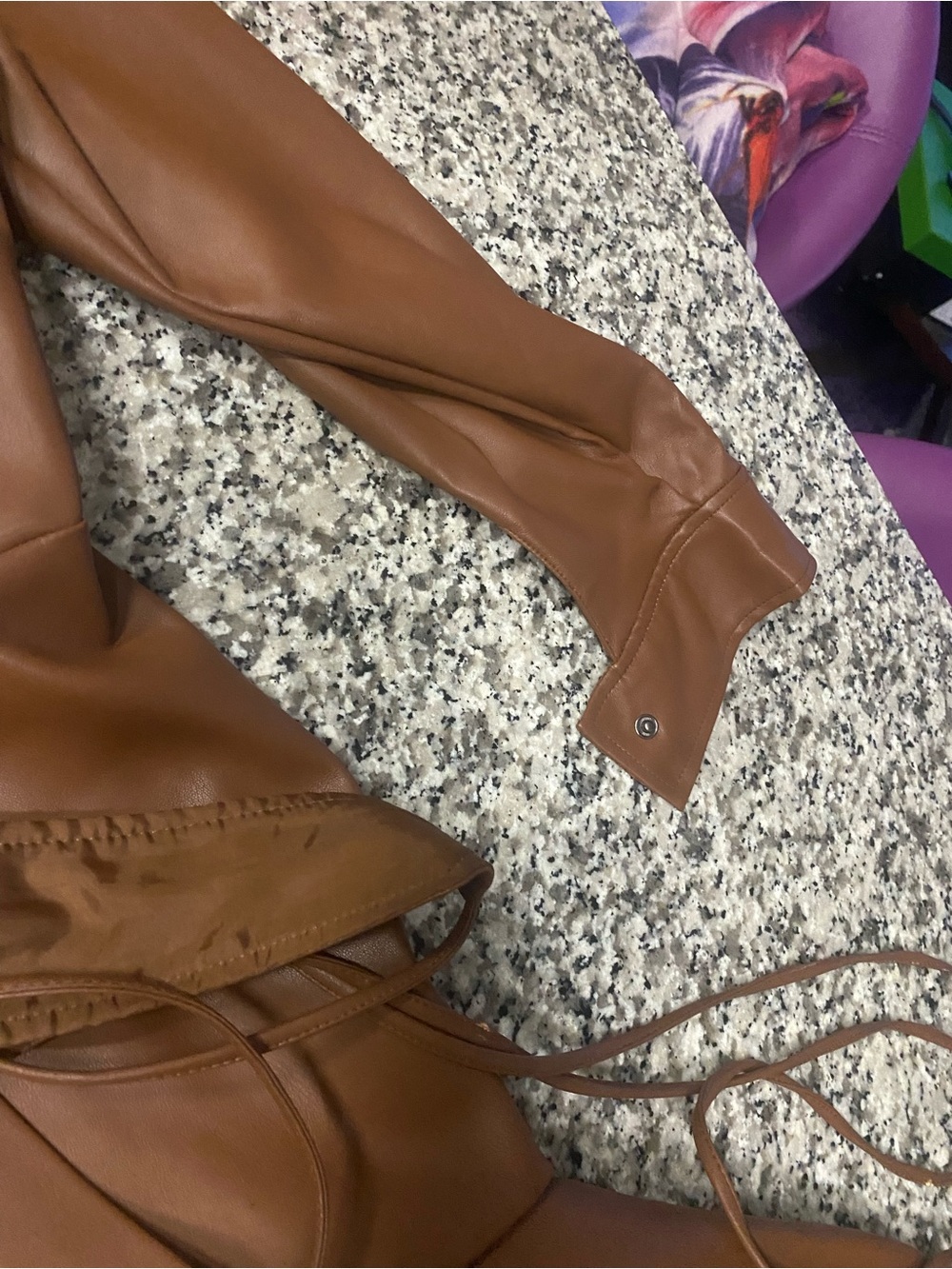 Eloquii Faux Leather Trench dress in Cognac - Picture 8 of 16